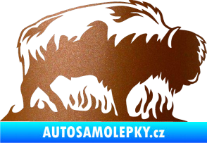 Samolepka Animal flames 071 pravá býk měděná metalíza