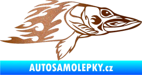 Samolepka Animal flames 074 pravá ryba měděná metalíza