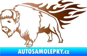 Samolepka Animal flames 077 levá býk měděná metalíza