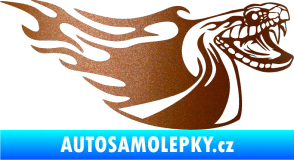 Samolepka Animal flames 082 pravá kobra měděná metalíza