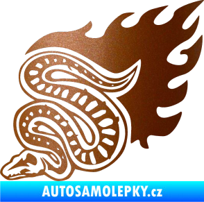 Samolepka Animal flames 086 levá had měděná metalíza