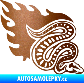 Samolepka Animal flames 086 pravá had měděná metalíza