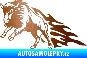 Samolepka Animal flames 089 levá býk měděná metalíza