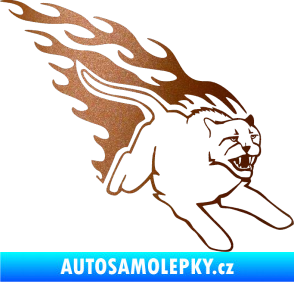 Samolepka Animal flames 096 pravá puma měděná metalíza
