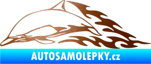 Samolepka Animal flames 099 levá delfín měděná metalíza