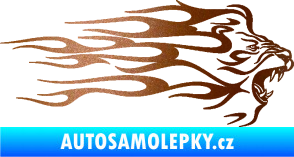 Samolepka Animal flames 103 pravá lev měděná metalíza
