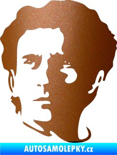 Samolepka Silueta Ayrton Senna levá měděná metalíza