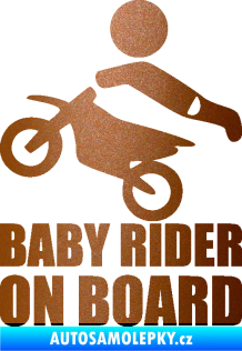 Samolepka Baby rider on board levá měděná metalíza