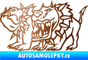 Samolepka Bad dogs levá zuřiví psi měděná metalíza