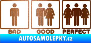 Samolepka Bad good perfect 002 nápis měděná metalíza