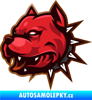 Samolepka Barevný pes 004 s konturou levá měděná metalíza
