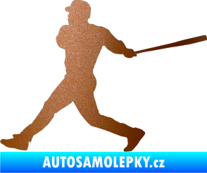 Samolepka Baseball 002 levá měděná metalíza