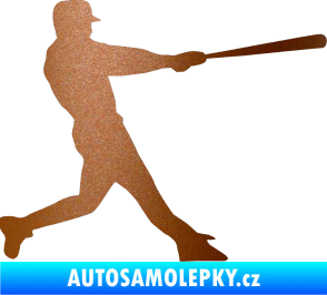 Samolepka Baseball 004 pravá měděná metalíza