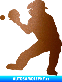 Samolepka Baseball 007 levá měděná metalíza