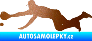 Samolepka Baseball 015 levá měděná metalíza