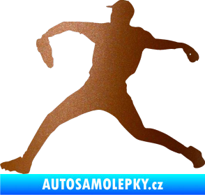 Samolepka Baseball 019 levá měděná metalíza