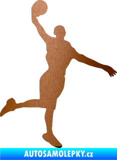 Samolepka Basketbal 012 pravá měděná metalíza
