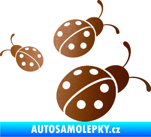 Samolepka Berušky 001 pravá měděná metalíza
