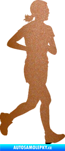 Samolepka Běžkyně 001 pravá jogging měděná metalíza