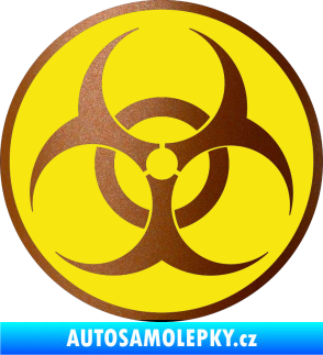 Samolepka Biohazard barevný  měděná metalíza