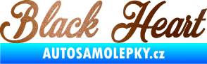 Samolepka Black Heart nápis měděná metalíza