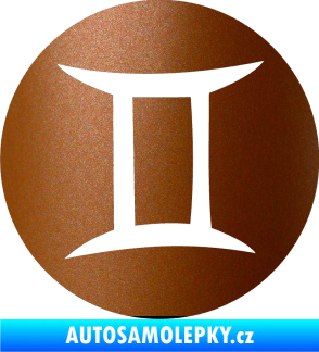 Samolepka Blíženci 001 - horoskop měděná metalíza
