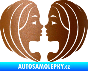 Samolepka Blíženci 002  měděná metalíza