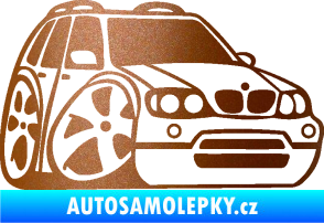 Samolepka BMW X5 karikatura pravá měděná metalíza