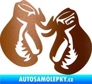 Samolepka Boxerské rukavice 001 levá měděná metalíza