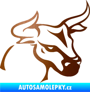 Samolepka Býk 005 pravá měděná metalíza