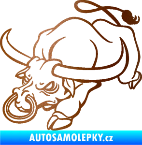 Samolepka Býk 014 levá rozzuřený měděná metalíza