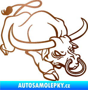 Samolepka Býk 014 pravá rozzuřený měděná metalíza