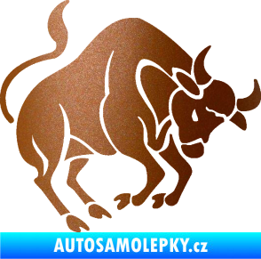 Samolepka Býk zvěrokruh 004 pravá měděná metalíza