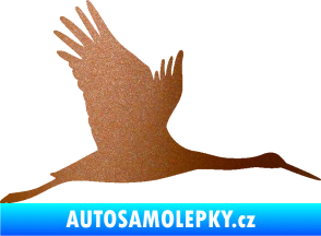 Samolepka Čáp 002 pravá měděná metalíza