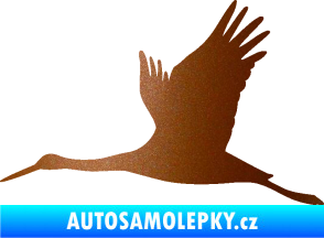 Samolepka Čáp 002 levá měděná metalíza