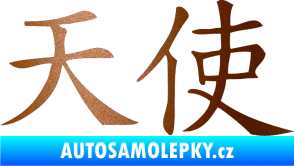 Samolepka Čínský znak Angel měděná metalíza