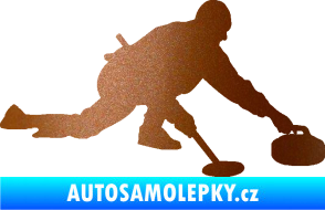Samolepka Curling 003 pravá měděná metalíza