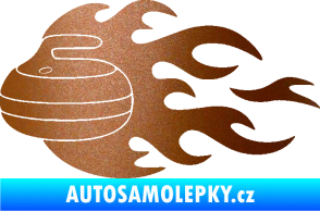 Samolepka Curling 005 levá kámen měděná metalíza