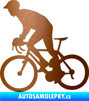 Samolepka Cyklista 003 levá měděná metalíza