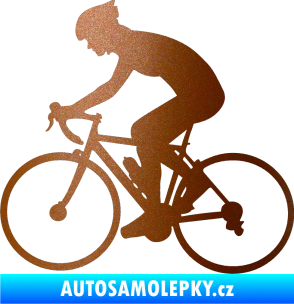 Samolepka Cyklista 005 levá měděná metalíza