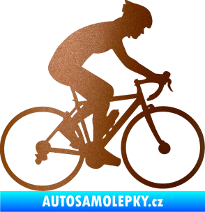 Samolepka Cyklista 005 pravá měděná metalíza