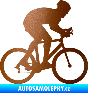 Samolepka Cyklista 008 pravá měděná metalíza