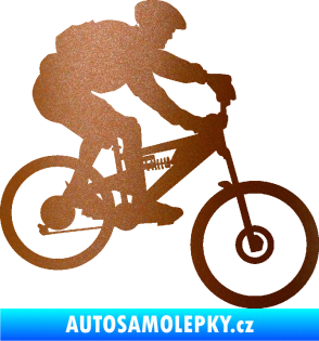 Samolepka Cyklista 009 pravá horské kolo měděná metalíza