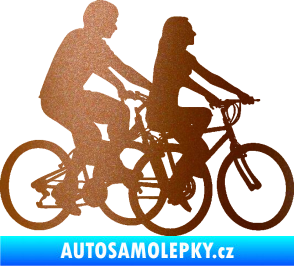Samolepka Cyklisté 001 pravá pár měděná metalíza