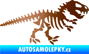 Samolepka Dinosaurus kostra 001 pravá měděná metalíza