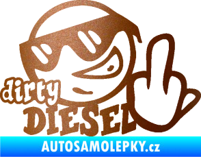 Samolepka Dirty diesel smajlík měděná metalíza