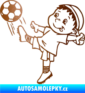Samolepka Dítě v autě 022 levá fotbalista měděná metalíza
