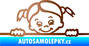 Samolepka Dítě v autě 030 pravá malá slečna hlavička měděná metalíza