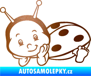 Samolepka Dítě v autě 063 levá beruška měděná metalíza