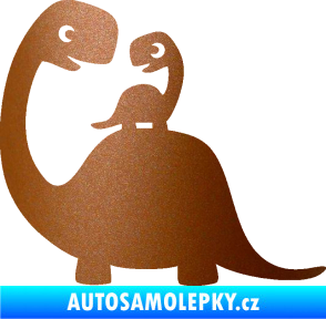 Samolepka Dítě v autě 105 levá dinosaurus měděná metalíza